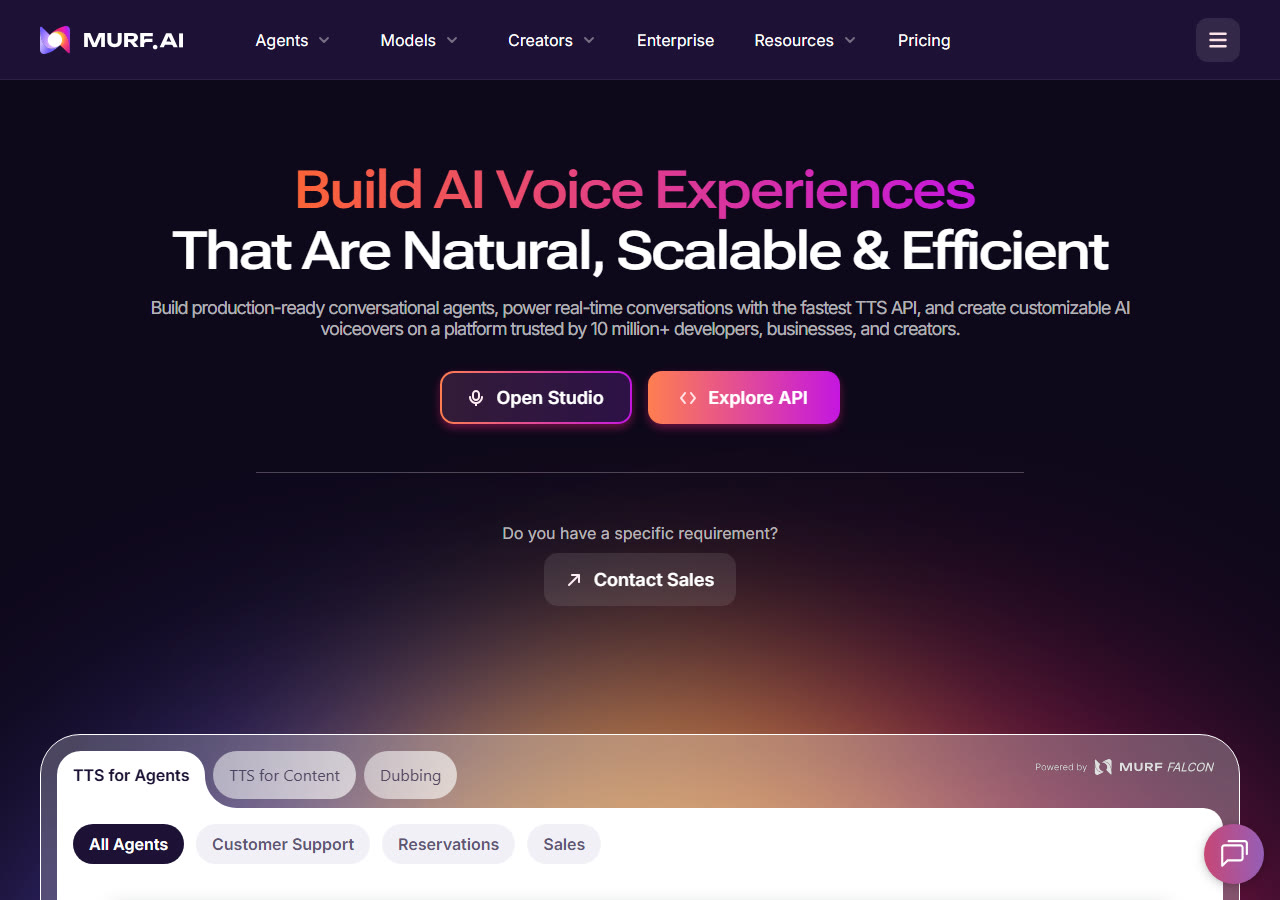 Murf AI homepage at murf.ai, captured 29 October 2026